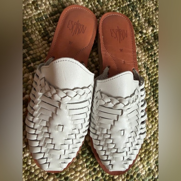 Espíritu Red Leather Slide Sandals New, Size 8. / Summer, Huaraches, Beach - Picture 5 of 5